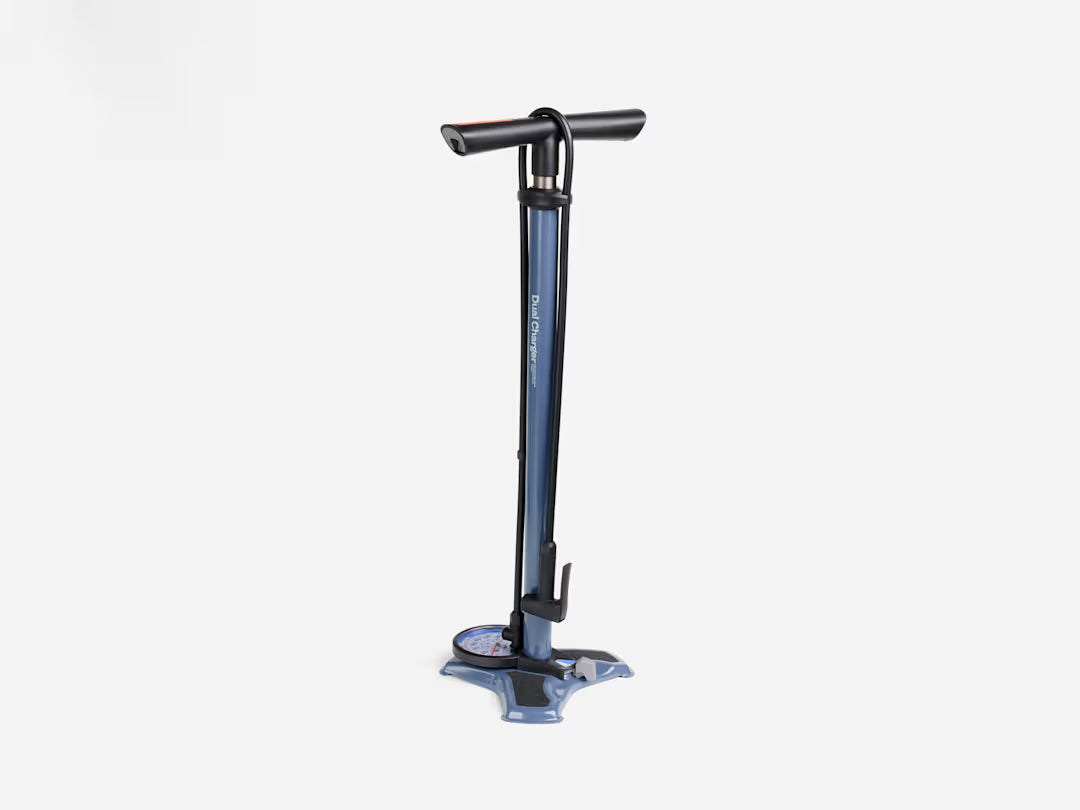 TREK DUAL CHARGER FLOOR PUMP BLUE