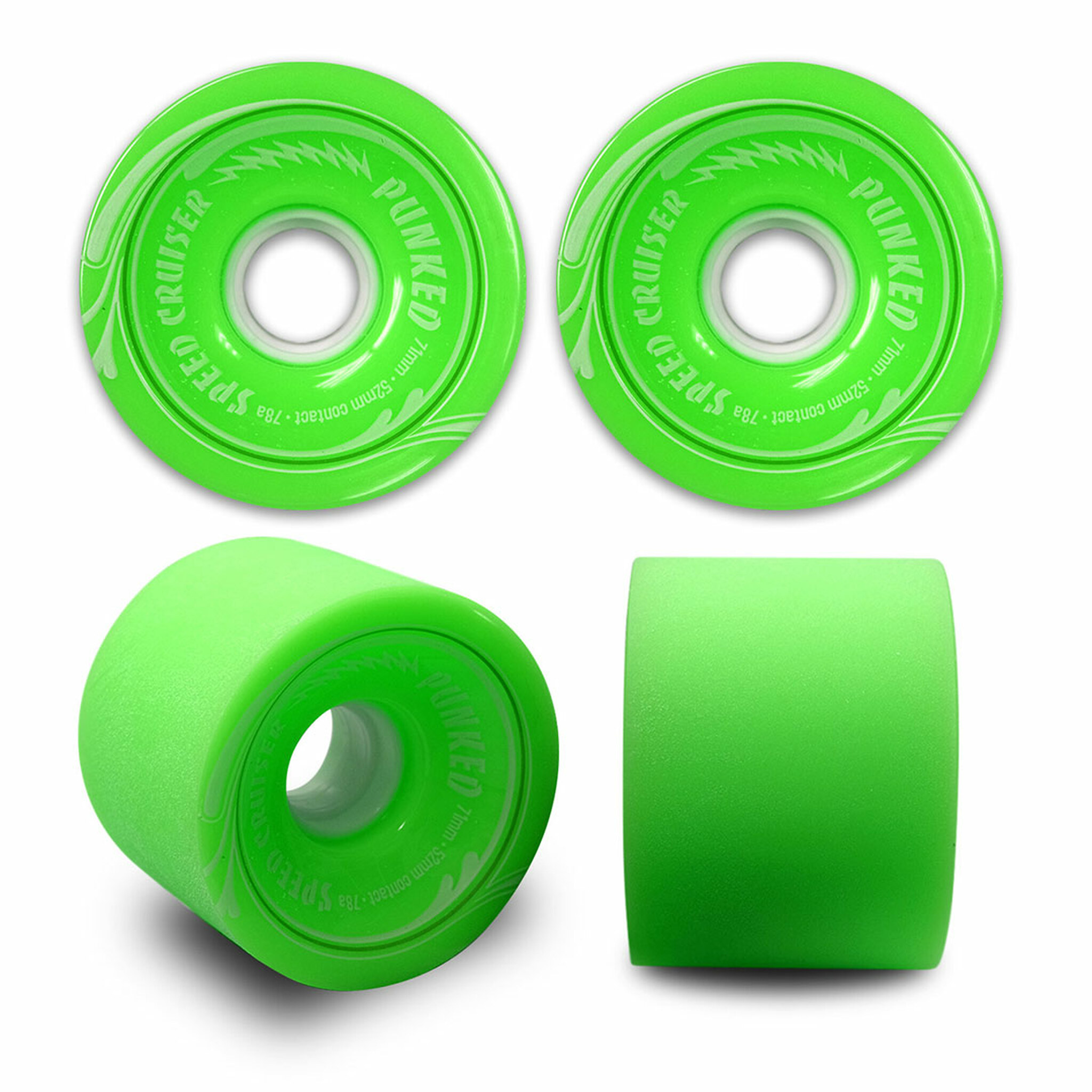 LONG BOARD WHEEL-70 MM  X 1 GREEN
