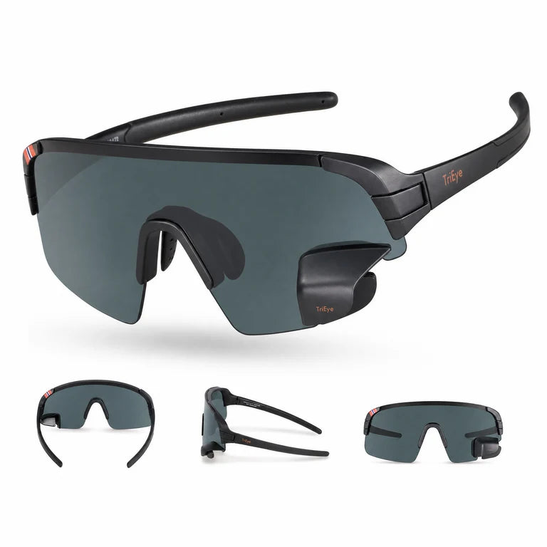 TRIEYE VIEW SPORT POLARIZED GLASSES WITH MIRROR; SMOKE-MEDIUM
